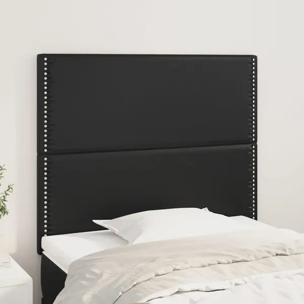 Gossi tablii de pat, 2 buc, negru, 100x5x78/88 cm, piele ecologica