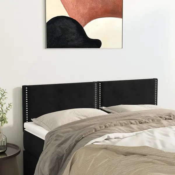 Gossi tablii de pat, 2 buc., negru, 72x5x78/88 cm, catifea