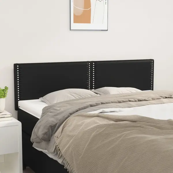Gossi tablii de pat, 2 buc., negru, 72x5x78/88 cm, piele ecologica