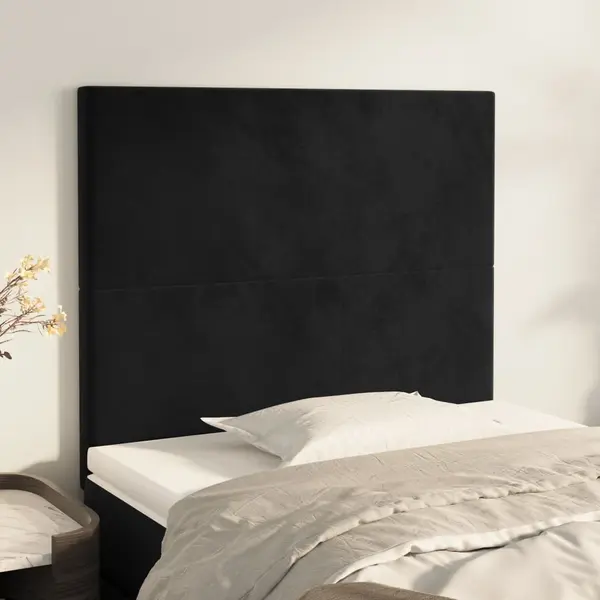 Gossi tablii de pat, 2 buc, negru, 80x5x78/88 cm, catifea