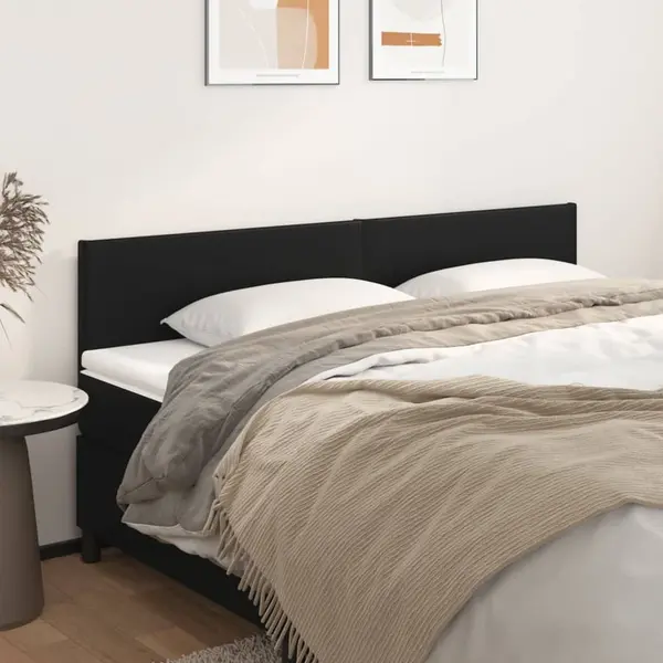 Gossi tablii de pat, 2 buc, negru, 80x5x78/88 cm, piele ecologica