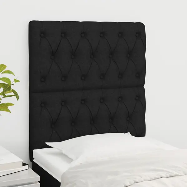 Gossi tablii de pat, 2 buc, negru, 80x7x78/88 cm, textil