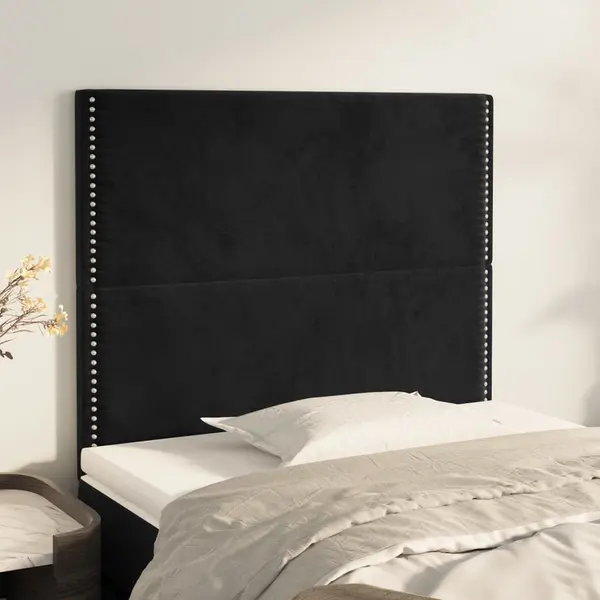 Gossi tablii de pat, 2 buc, negru, 90x5x78/88 cm, catifea
