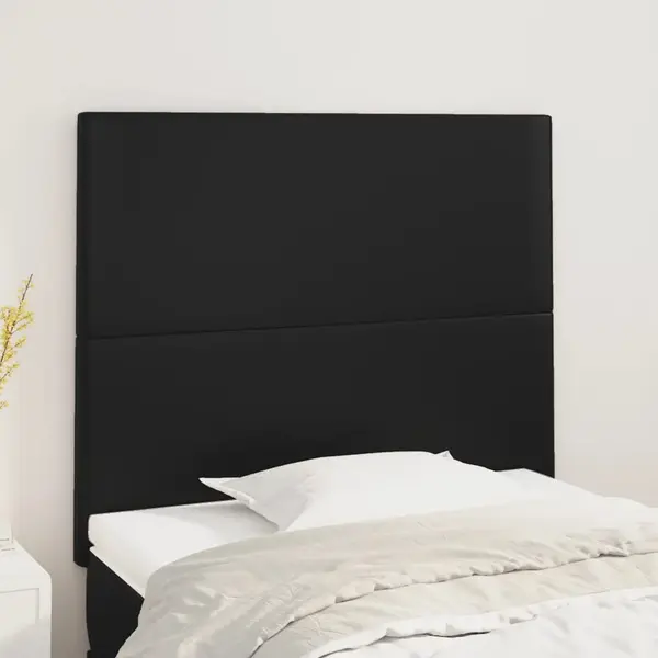 Gossi tablii de pat, 2 buc, negru, 90x5x78/88 cm, piele ecologica