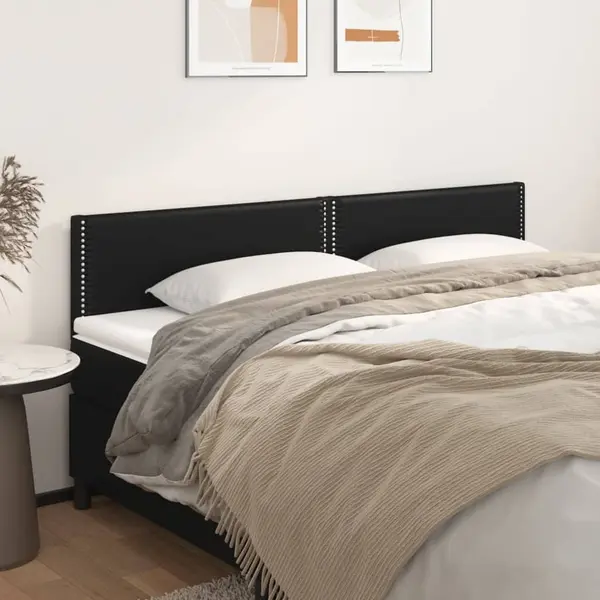 Gossi tablii de pat, 2 buc, negru, 90x5x78/88 cm, piele ecologica