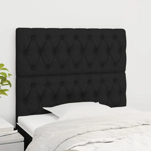 Gossi tablii de pat, 2 buc, negru, 90x7x78/88 cm, textil