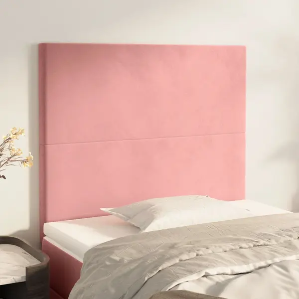 Gossi tablii de pat, 2 buc, roz, 100x5x78/88 cm, catifea