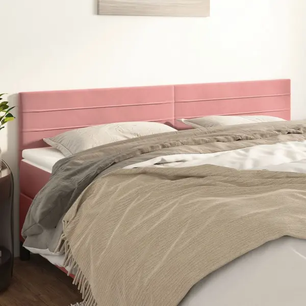 Gossi tablii de pat, 2 buc, roz, 100x5x78/88 cm, catifea