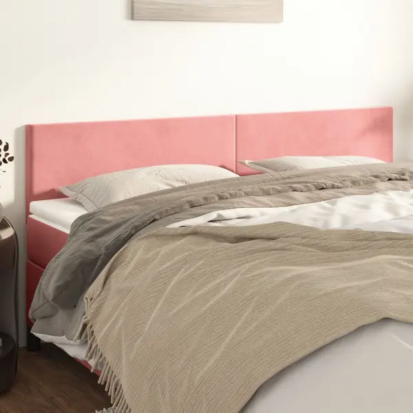 Gossi tablii de pat, 2 buc, roz, 80x5x78/88 cm, catifea