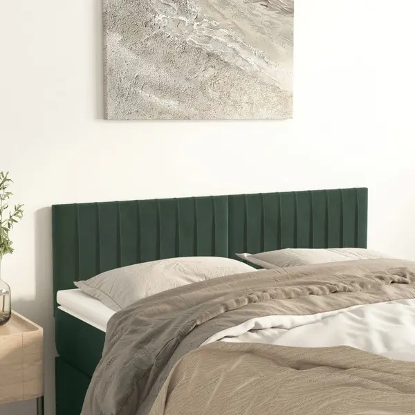 Gossi tablii de pat, 2 buc., verde inchis, 72x5x78/88 cm, catifea