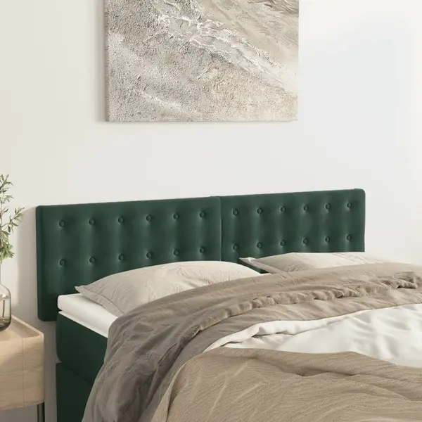 Gossi tablii de pat, 2 buc., verde inchis, 72x5x78/88 cm, catifea