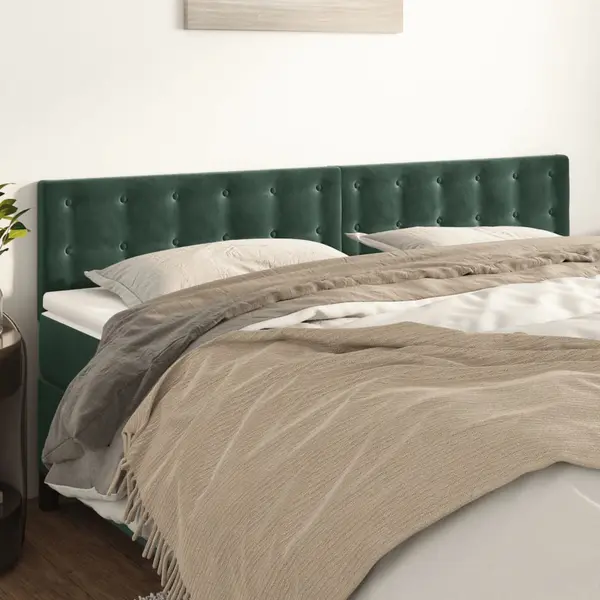Gossi tablii de pat, 2 buc, verde inchis, 80x5x78/88 cm, catifea