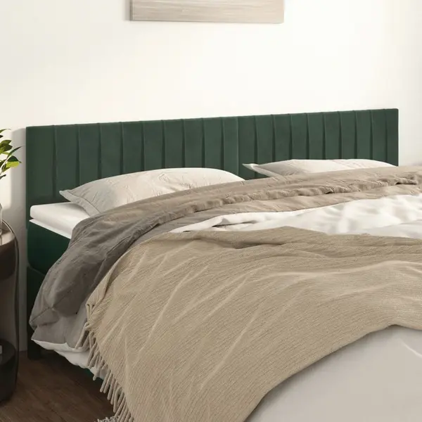Gossi tablii de pat, 2 buc, verde inchis, 80x5x78/88 cm, catifea