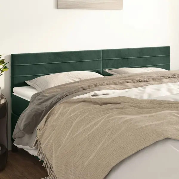 Gossi tablii de pat, 2 buc, verde inchis, 80x5x78/88 cm, catifea