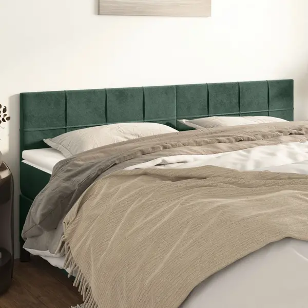 Gossi tablii de pat, 2 buc, verde inchis, 80x5x78/88 cm, catifea