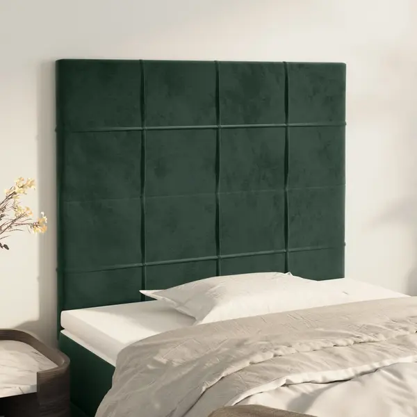 Gossi tablii de pat, 2 buc, verde inchis, 90x5x78/88 cm, catifea