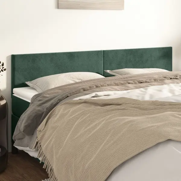 Gossi tablii de pat, 2 buc, verde inchis, 90x5x78/88 cm, catifea