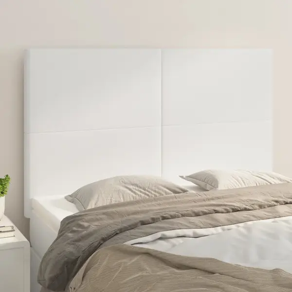 Gossi tablii de pat, 4 buc, alb, 72x5x78/88 cm, piele ecologica