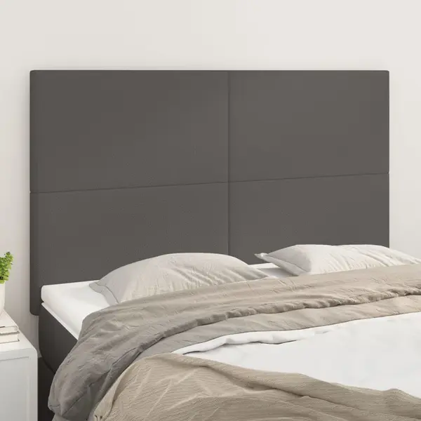 Gossi tablii de pat, 4 buc, gri, 72x5x78/88 cm, piele ecologica