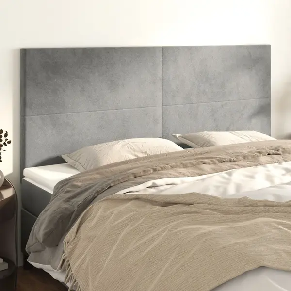 Gossi tablii de pat, 4 buc, gri deschis, 80x5x78/88 cm, catifea