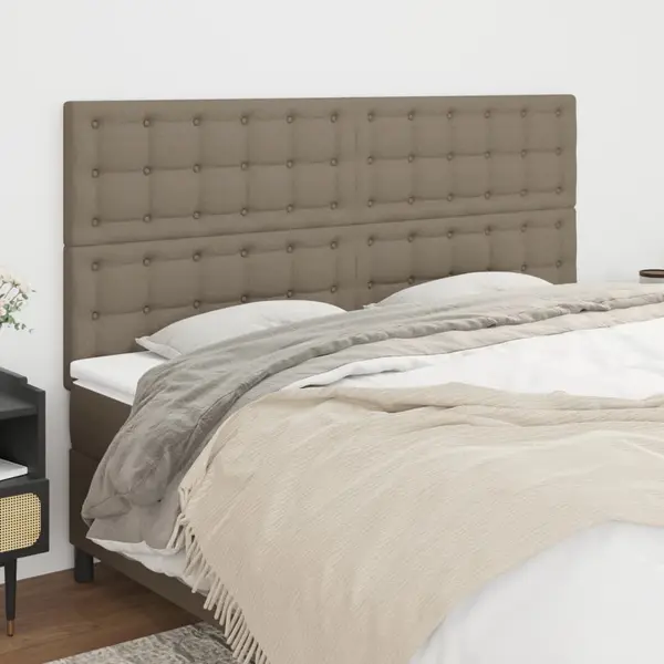 Gossi tablii de pat, 4 buc, gri taupe, 90x5x78/88 cm, textil