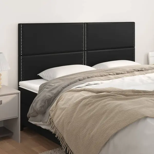 Gossi tablii de pat, 4 buc, negru, 100x5x78/88 cm, piele ecologica