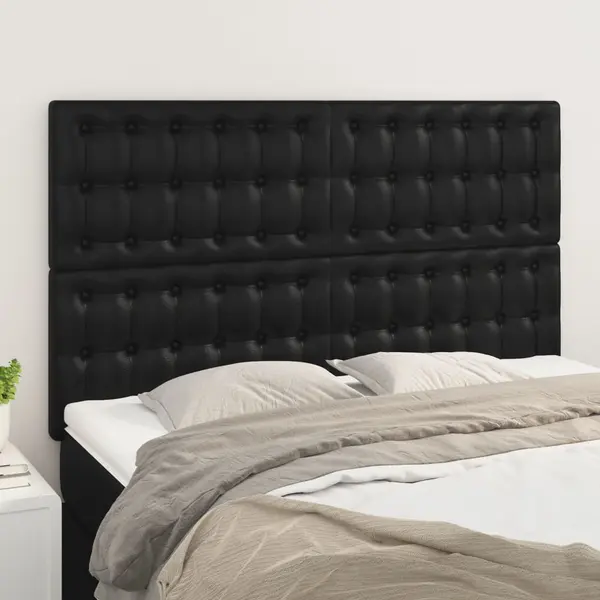 Gossi tablii de pat, 4 buc, negru, 72x5x78/88 cm, piele ecologica