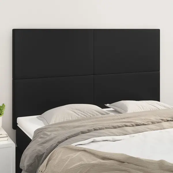 Gossi tablii de pat, 4 buc, negru, 72x5x78/88 cm, piele ecologica