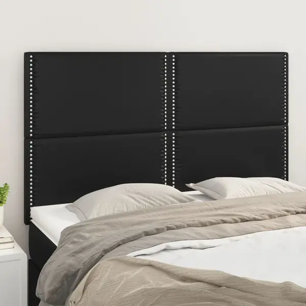 Gossi tablii de pat, 4 buc, negru, 72x5x78/88 cm, piele ecologica