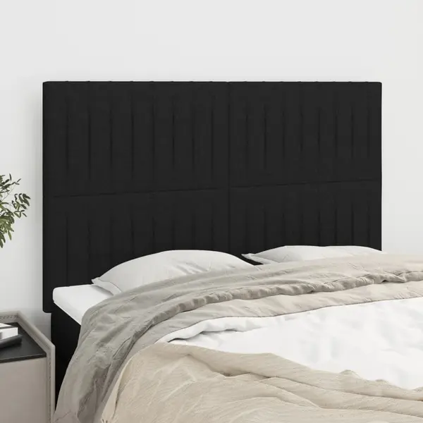 Gossi tablii de pat, 4 buc, negru, 72x5x78/88 cm, textil
