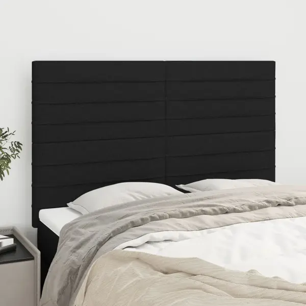 Gossi tablii de pat, 4 buc, negru, 72x5x78/88 cm, textil