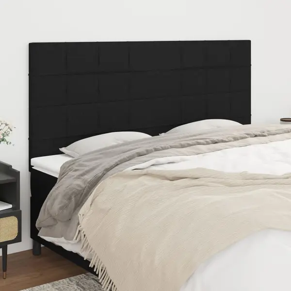 Gossi tablii de pat, 4 buc, negru, 90x5x78/88 cm, textil