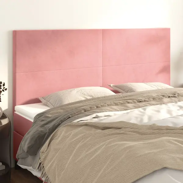 Gossi tablii de pat, 4 buc, roz, 80x5x78/88 cm, catifea