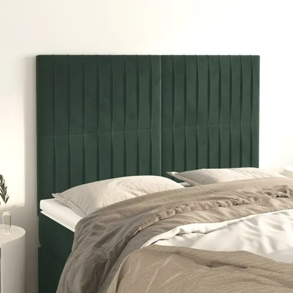 Gossi tablii de pat, 4 buc, verde inchis, 72x5x78/88 cm, catifea