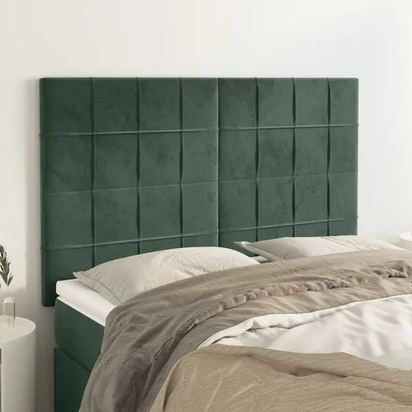 Gossi tablii de pat, 4 buc, verde inchis, 72x5x78/88 cm, catifea