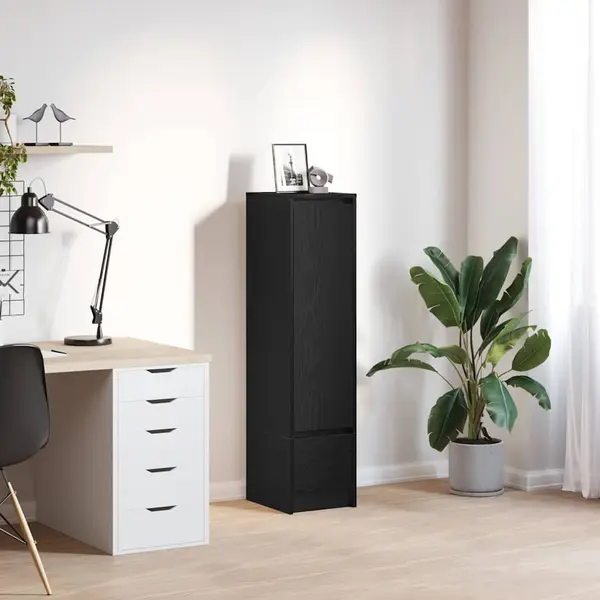 Gossi tablou stejar negru 29,5x34x119,5 cm lemn prelucrat