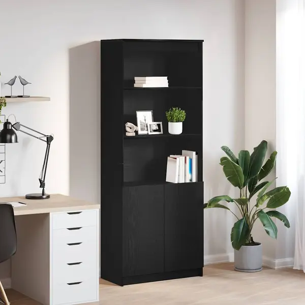 Gossi tablou stejar negru 70x35x180 cm lemn prelucrat