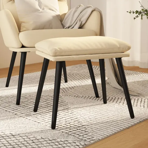Gossi taburet, crem, 45x29,5x35 cm, material textil