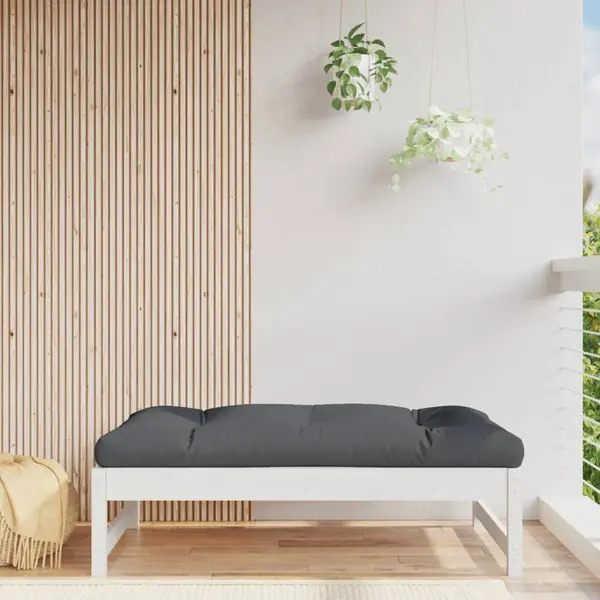 Gossi taburet de gradina, 120x80 cm, alb, lemn masiv de pin