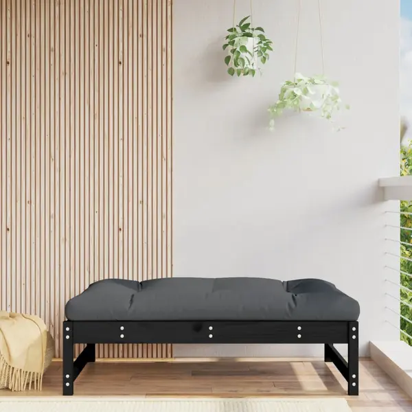 Gossi taburet de gradina, 120x80 cm, negru, lemn masiv de pin