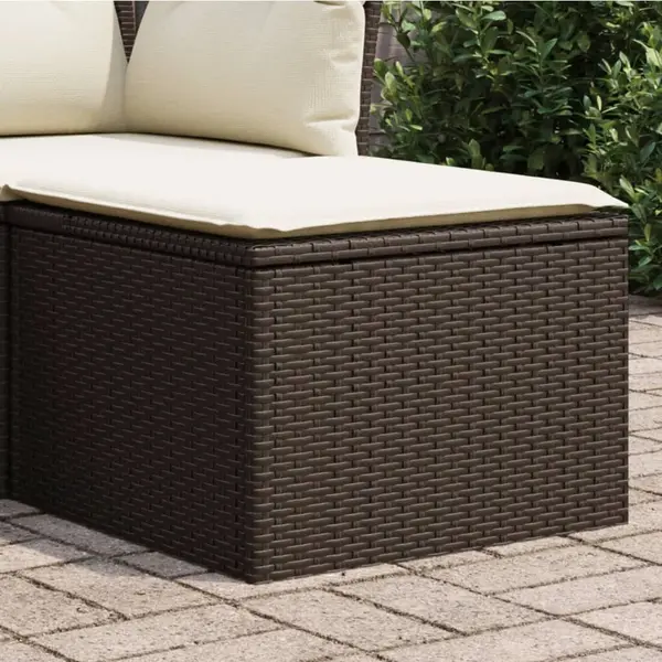 Gossi taburet de gradina cu perna, maro, 55x55x37 cm, poliratan