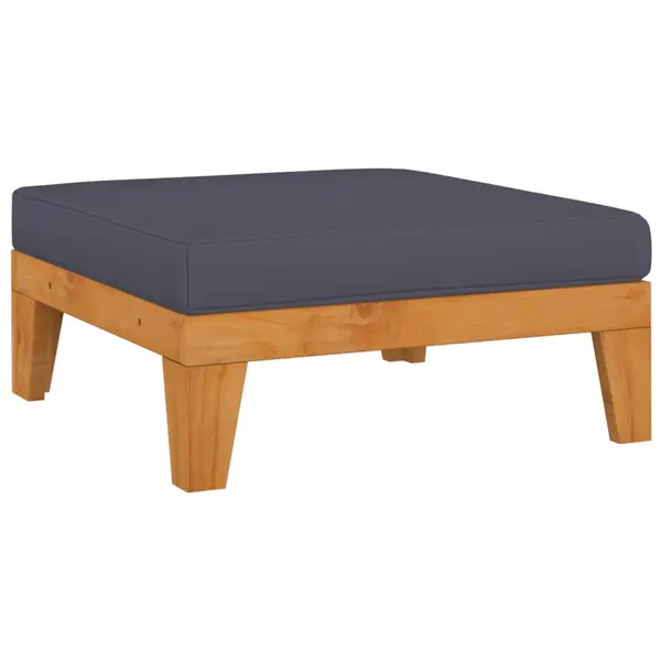 Gossi taburet modular, cu perna gri inchis, lemn masiv de acacia