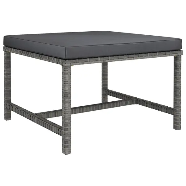 Gossi taburet modular cu perna, gri, poliratan