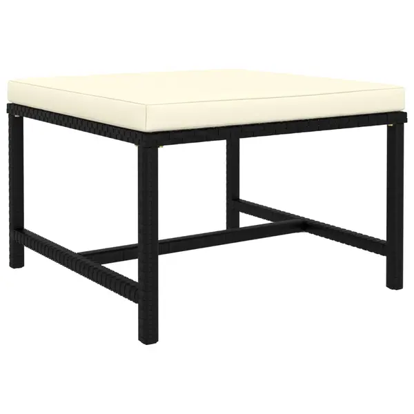 Gossi taburet modular cu perna, negru, poliratan