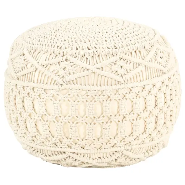 Gossi taburet puf macrame lucrat manual, 45 x 30 cm, bumbac