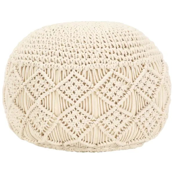 Gossi taburet puf macrame lucrat manual, 45 x 30 cm, bumbac