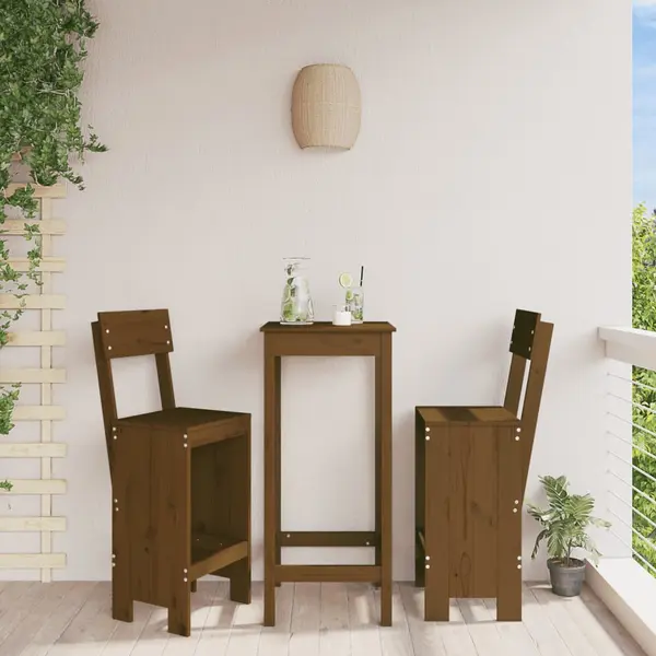 Gossi taburete bar 2 buc. maro miere 40x48,5x115,5 cm lemn masiv pin