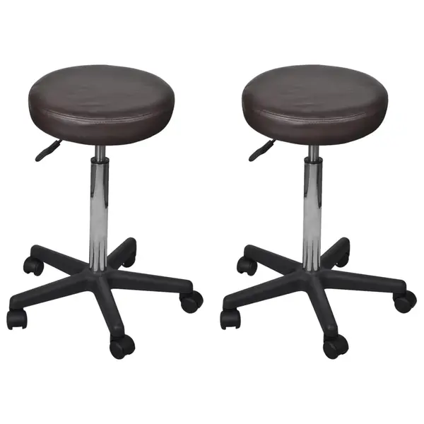 Gossi taburete de birou, 2 buc., maro, 35,5x84 cm, piele ecologica