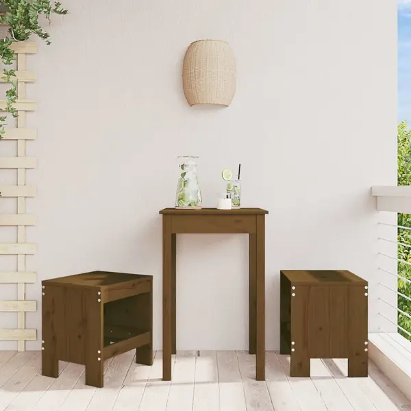 Gossi taburete gradina 2 buc. maro miere 40x36x45 cm lemn masiv pin