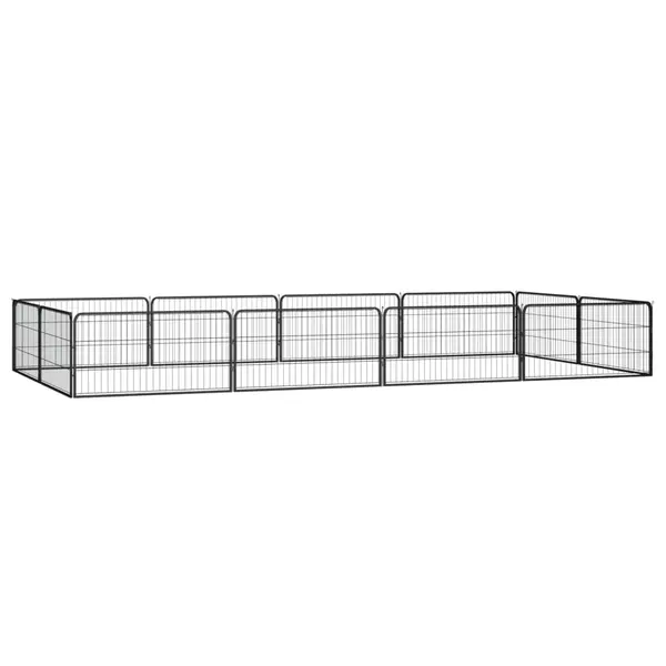 Gossi tarc caini 12 panouri negru 100x50 cm otel vopsit electrostatic